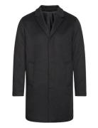 Slhdan Wool Coat O Ullfrakk Frakk Black Selected Homme