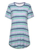 Bamboo Short-Sleeve Nightdress Nattkjole Blue Lady Avenue