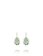 Mini Drop Clasp Earrings Gold Øredobber Smykker Green Caroline Svedbom