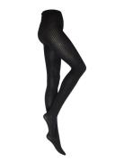 Tights Wool Wide Rib Lingerie Pantyhose & Leggings Black Lindex