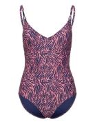 Tidra Bikini Wirefree Plunge T-Shirt Swimsuit Badedrakt Badetøy Pink F...