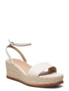 Leona Nappa Leather Espadrille Sandal Med Hæl Espadrilles Cream Lauren...