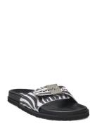 Sl Pescura Anne Printed Suede Flate Sandaler Black Scholl