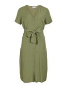 Viprisilla S/S V-Neck Midi Dress Knelang Kjole Green Vila