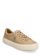 Vulc Sneaker Linnen Lave Sneakers Beige Tommy Hilfiger