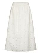 Slkiara Skirt Knelangt Skjørt White Soaked In Luxury