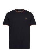 Twin Tipped T-Shirt Designers T-shirts Short-sleeved Black Fred Perry