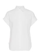 Relaxed Fit Linen Short-Sleeve Shirt Tops Shirts Short-sleeved White L...