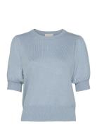 Liva Knit Tee Tops Knitwear Jumpers Blue Minus