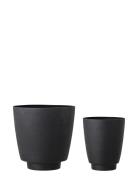 Urtepotteskjuler, Sort, Metal Sæt Of 2 Home Decoration Flower Pots Bla...