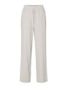 Slfviva-Gulia Hw Long Linen Pant Bottoms Trousers Wide Leg Beige Selec...