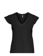 Onlmay Life S/S Frill V-Neck Top Box Jrs Tops T-shirts & Tops Short-sl...