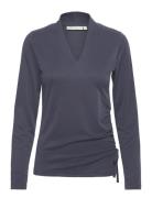 Grayseniw Wrap Top Tops T-shirts & Tops Long-sleeved Navy InWear