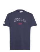 Tripoli Dropped Shoulder Tee Sport T-shirts Short-sleeved Navy FILA