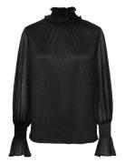 Mmximena Glam Blouse Tops Blouses Long-sleeved Black MOS MOSH