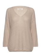 Etronapw Pu Tops Knitwear Jumpers Beige Part Two