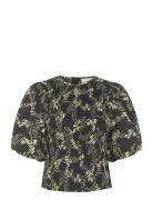 Malygz Blouse Tops Blouses Short-sleeved Black Gestuz