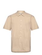 Akkurt S/S Pocket Shirt Tops Shirts Short-sleeved Beige Anerkjendt