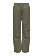 Onlecho-Laia Mw Ripstop Parachute Cc Pnt Bottoms Trousers Wide Leg Gre...