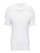 2P S/S Crew Neck Tops T-shirts Short-sleeved White Calvin Klein