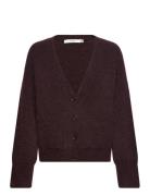 Alphagz Button Cardigan Noos Tops Knitwear Cardigans Burgundy Gestuz