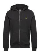 Zip Through Hoodie Tops Sweat-shirts & Hoodies Hoodies Black Lyle & Sc...