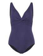 Nura Swimsuit Jacquard Badedrakt Badetøy Blue Missya