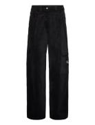 High Rise Corduroy Pant Bottoms Trousers Wide Leg Black Calvin Klein J...