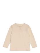 Blouse Ls - Solid Tops T-shirts Long-sleeved T-shirts Cream Fixoni