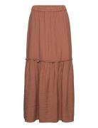 Skirt Andrea Langt Skjørt Brown Lindex