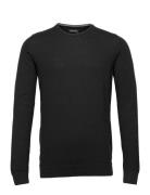 Merino Wool Crew Tops Knitwear Round Necks Black Clean Cut Copenhagen