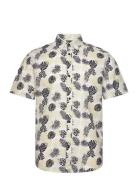 Relaxed Printed Slubyarn Shirt Tops Shirts Short-sleeved Green Tom Tai...