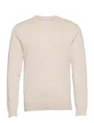 Melange Round Neck Knit Tops Knitwear Round Necks Cream Lindbergh