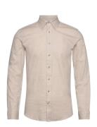 Mélange Herringb Shirt L/S Tops Shirts Casual Beige Lindbergh