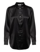 Onlvictoria Ls Loose Satin Shirt Nooswvn Tops Shirts Long-sleeved Blac...