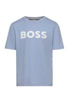 Short Sleeves Tee-Shirt Tops T-shirts Short-sleeved Blue BOSS