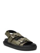 Harper Black Sandal Flate Sandaler Green ALOHAS