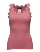 Rwbabette Sl U-Neck Long Lace Top Tops T-shirts & Tops Sleeveless Pink...