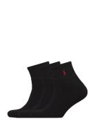 Quarter Sock 3-Pack Ankelsokker Korte Strømper Black Polo Ralph Lauren...