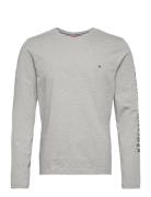 Tommy Logo Long Sleeve Tee Tops T-shirts Long-sleeved Grey Tommy Hilfi...