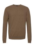 Slhberg Crew Neck Noos Tops Knitwear Round Necks Brown Selected Homme