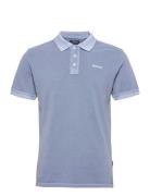 Outwashed Logo Pique Tops Polos Short-sleeved Blue Sebago