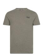 Essential Logo Emb Tee Tops T-shirts Short-sleeved Khaki Green Superdr...