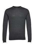 Slhtown Merino Coolmax Knit Crew Noos Tops Knitwear Round Necks Grey S...