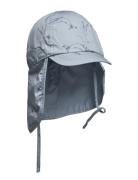 Sun Hat W. String Solhatt Blue En Fant