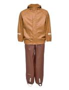 Rainwear Set Aop -Recycle Pu Outerwear Rainwear Rainwear Sets Brown Ce...