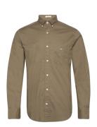 Reg Classic Poplin Shirt Tops Shirts Casual Khaki Green GANT