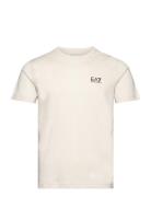 T-Shirt Tops T-shirts Short-sleeved Cream EA7