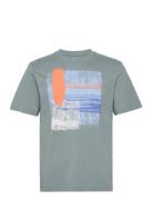 Printed T-Shirt Tops T-shirts Short-sleeved Grey Tom Tailor