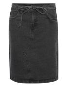 Kagloria Denim Skirt Knelangt Skjørt Grey Kaffe